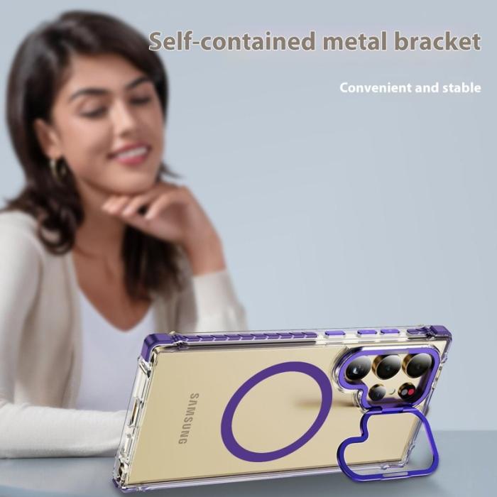 OEM - Mobilskal för Samsung Galaxy S26 Ultra Transparent med Kickstand - Lila