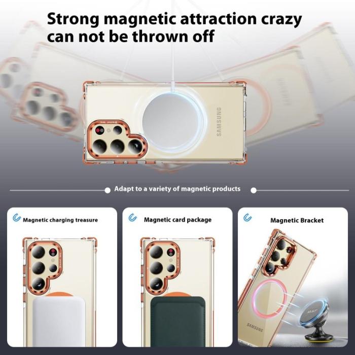 OEM - Mobilskal för Samsung Galaxy S26 Ultra Transparent med Kickstand - Orange