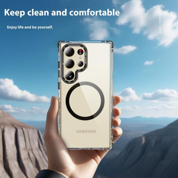 OEM - Mobilskal för Samsung Galaxy S26 Ultra Transparent med Kickstand - Svart