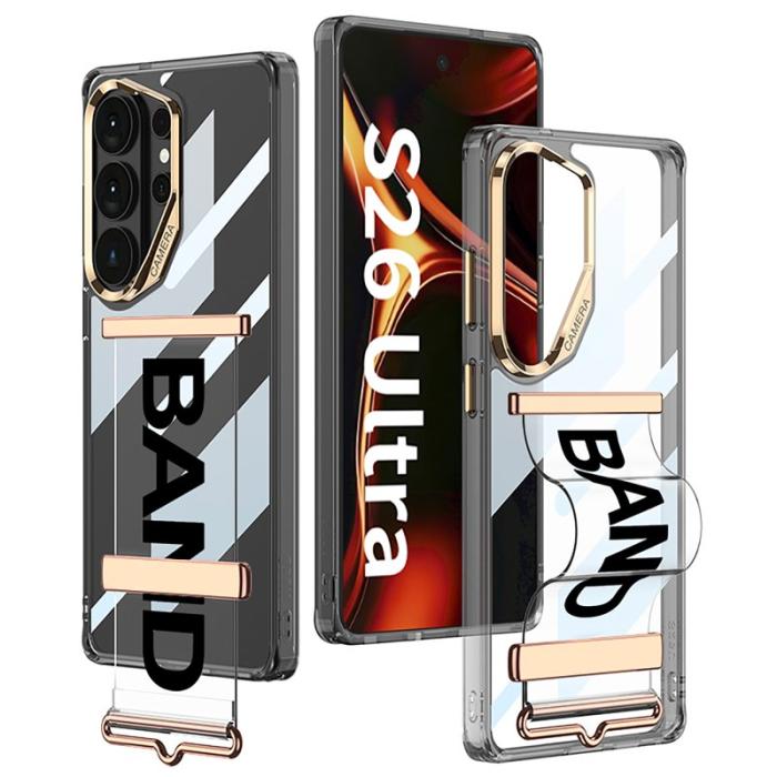 GKK - GKK Mobilskal för Samsung Galaxy S26 Ultra Transparent TPU Kickstand - Guld