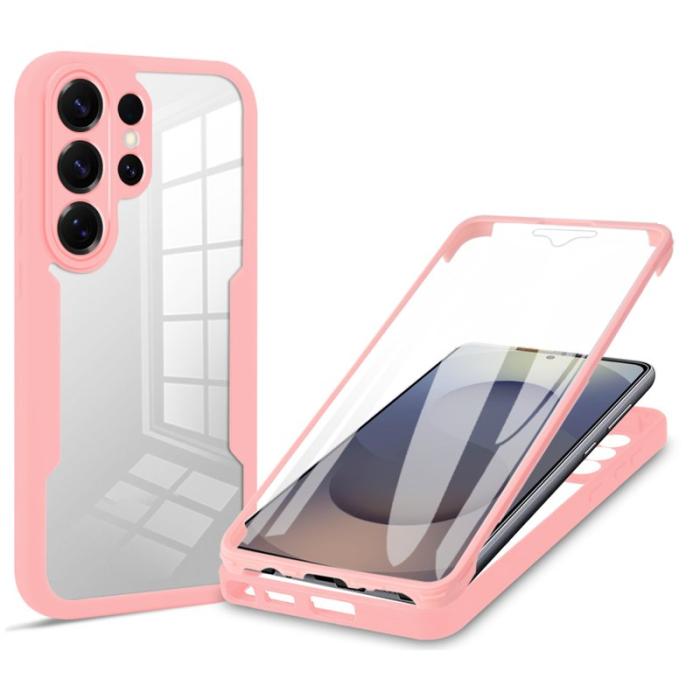 OEM - Mobilskal för Samsung Galaxy S26 Ultra Transparent TPU + PET Film - Rosa