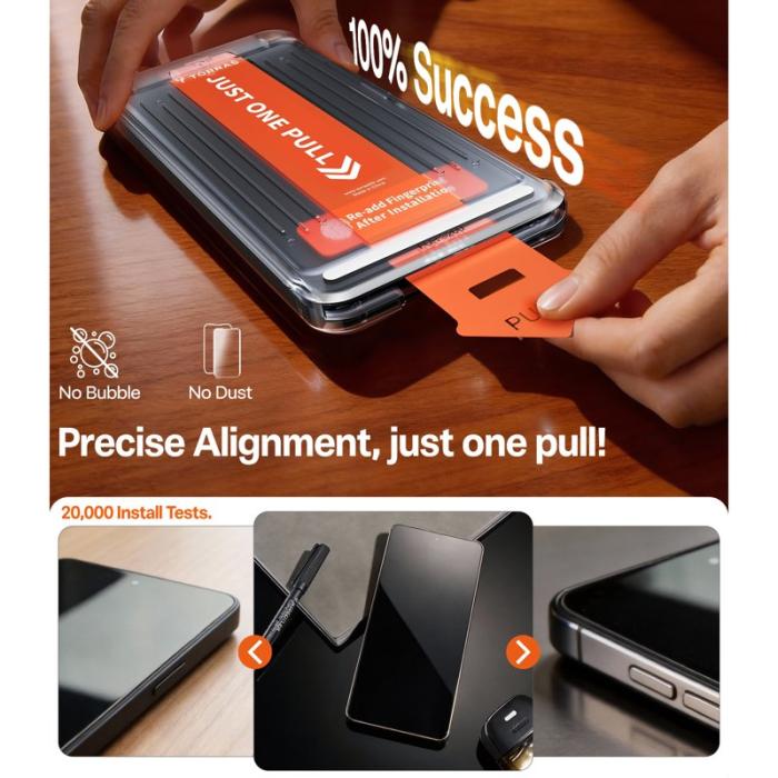 Torras - Torras Skärmskydd för Samsung Galaxy S26 Härdat glas med dammborttagare