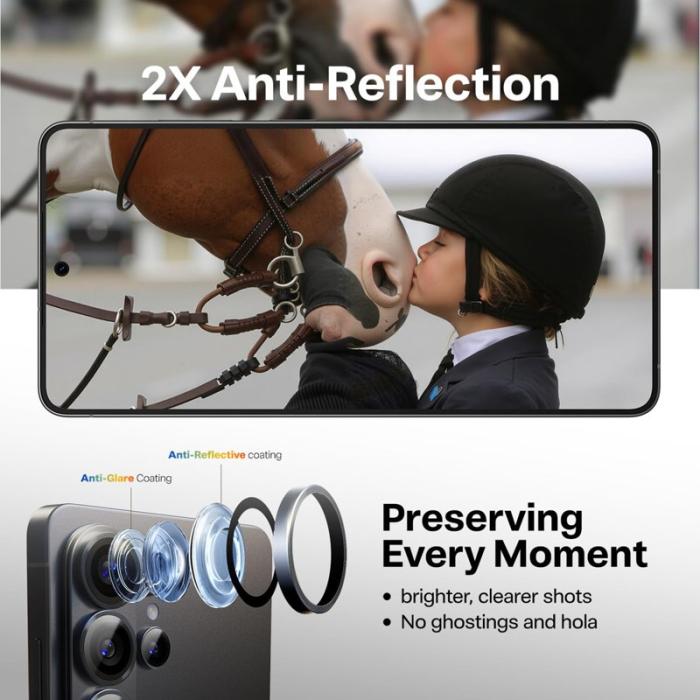 Torras - Torras Skärmskydd för Samsung Galaxy S26 Ultra Härdat glas Kamera Skydd - Svart