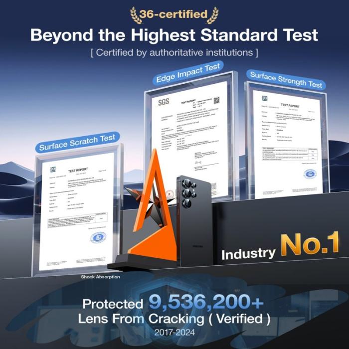 Torras - Torras Skärmskydd för Samsung Galaxy S26 Ultra Härdat glas Kamera Skydd - Svart