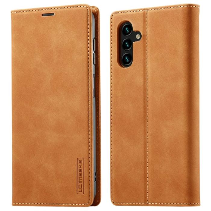 LC.imeeke - LC.IMEEKE Plånboksfodral för Samsung Galaxy S26 Konstläder - Brun