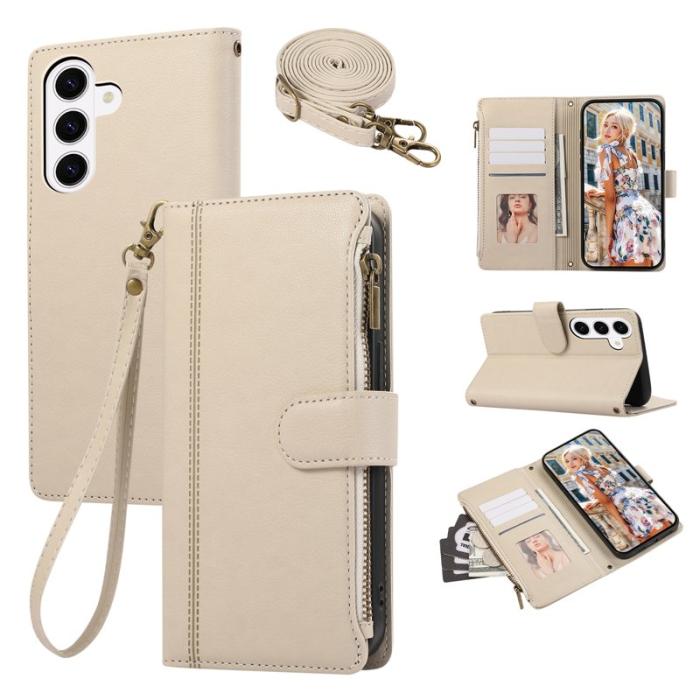 OEM - Mobilfodral för Samsung Galaxy S26 Konstläder Flera kortfack - Beige