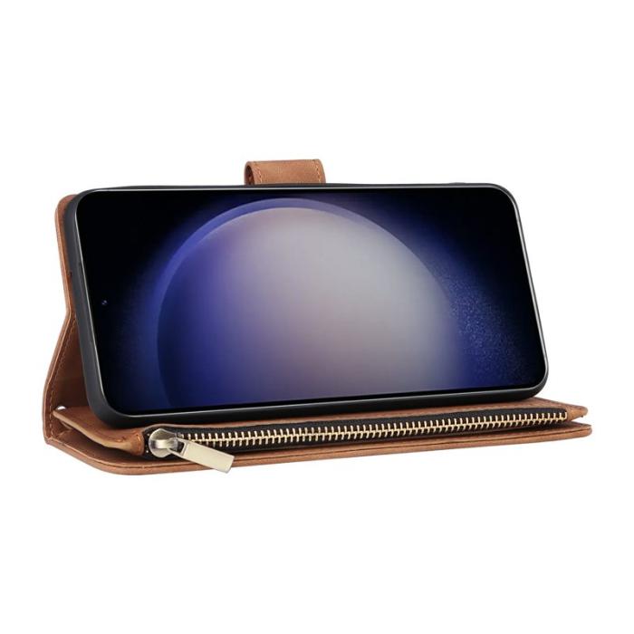 OEM - Plånboksfodral för Samsung Galaxy S26 Konstläder Flera kortfack - Brun