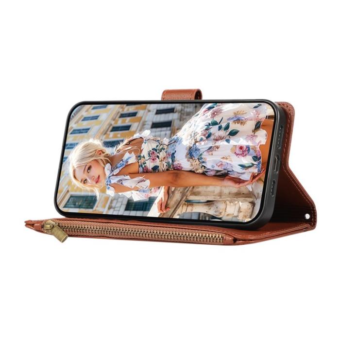 OEM - Mobilfodral för Samsung Galaxy S26 Konstläder Flera kortfack - Brun