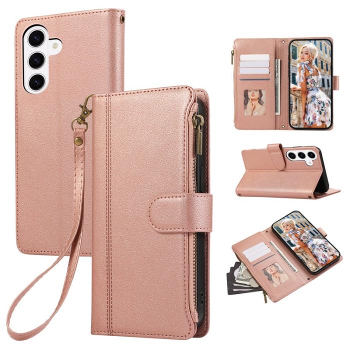 OEM - Mobilfodral för Samsung Galaxy S26 Konstläder Flera kortfack - Roséguld