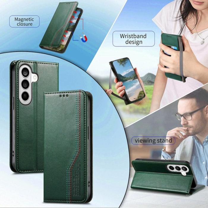 OEM - Plånboksfodral för Samsung Galaxy S26 Konstläder - Grön