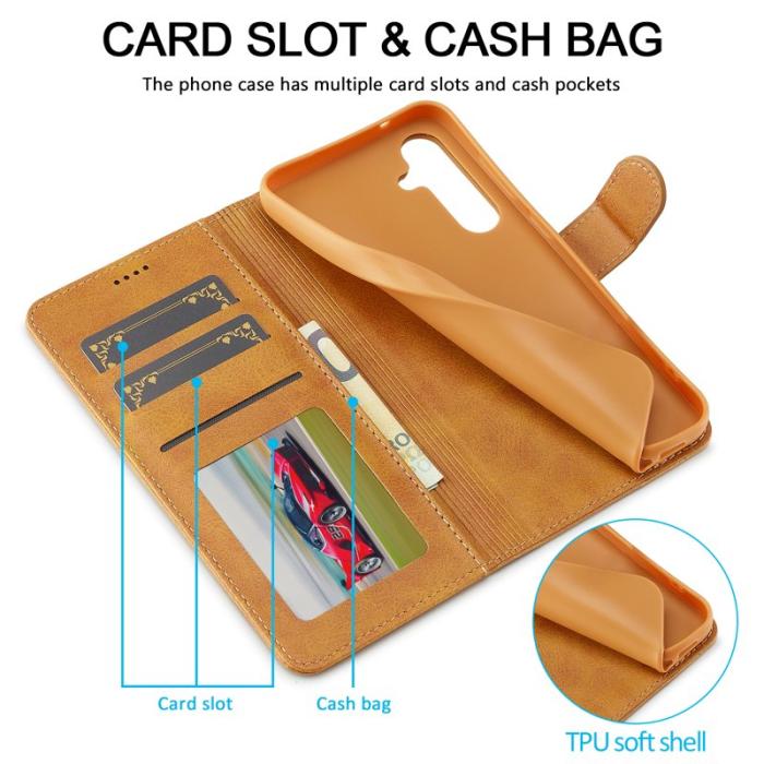 LC.imeeke - LC.IMEEKE Plånboksfodral för Samsung Galaxy S26 Konstläder - Gul