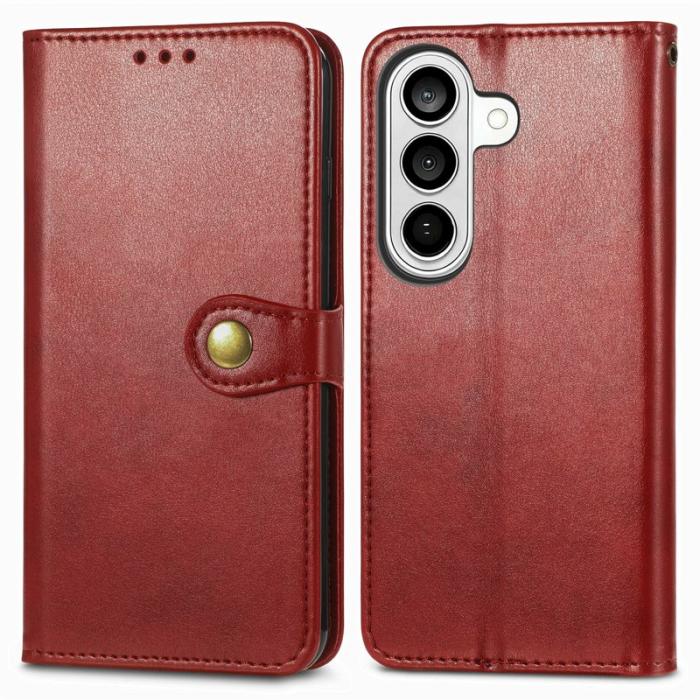 OEM - Plånboksfodral för Samsung Galaxy S26 Konstläder Kickstand - Röd