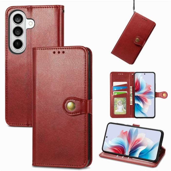 OEM - Plånboksfodral för Samsung Galaxy S26 Konstläder Kickstand - Röd