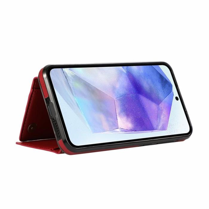 OEM - Plånboksfodral för Samsung Galaxy S26 Konstläder Kickstand - Röd