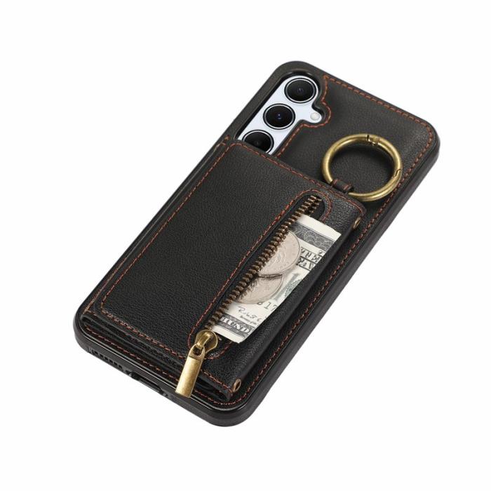 OEM - Plånboksfodral för Samsung Galaxy S26 Konstläder Kickstand - Svart