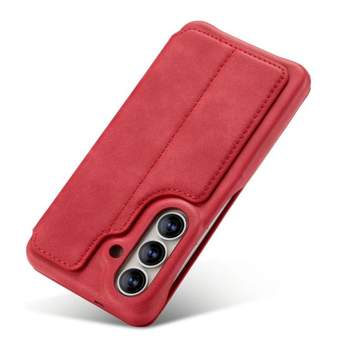 LC.imeeke - LC.IMEEKE Mobilfodral för Samsung Galaxy S26 Konstläder Kortfack - Röd