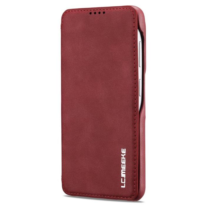 LC.imeeke - LC.IMEEKE Mobilfodral för Samsung Galaxy S26 Konstläder Kortfack - Röd