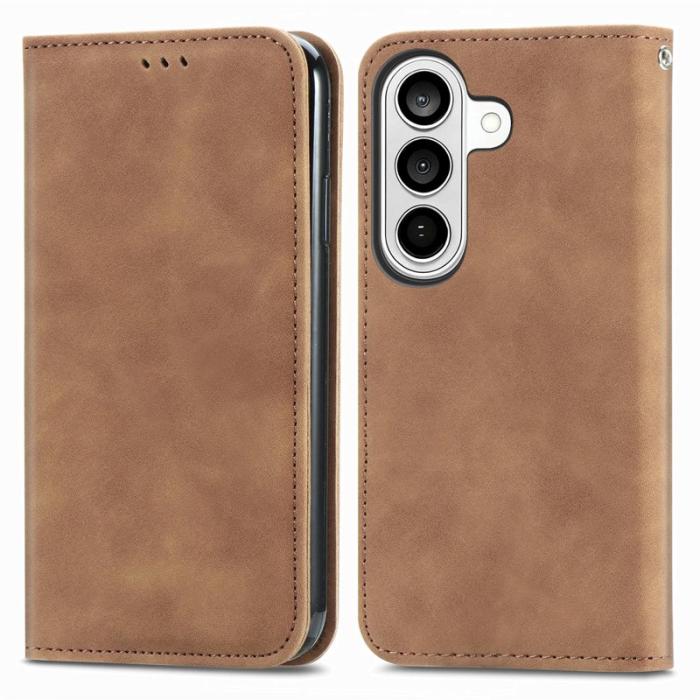 OEM - Mobilfodral för Samsung Galaxy S26 Konstläder Magnetisk - Brun