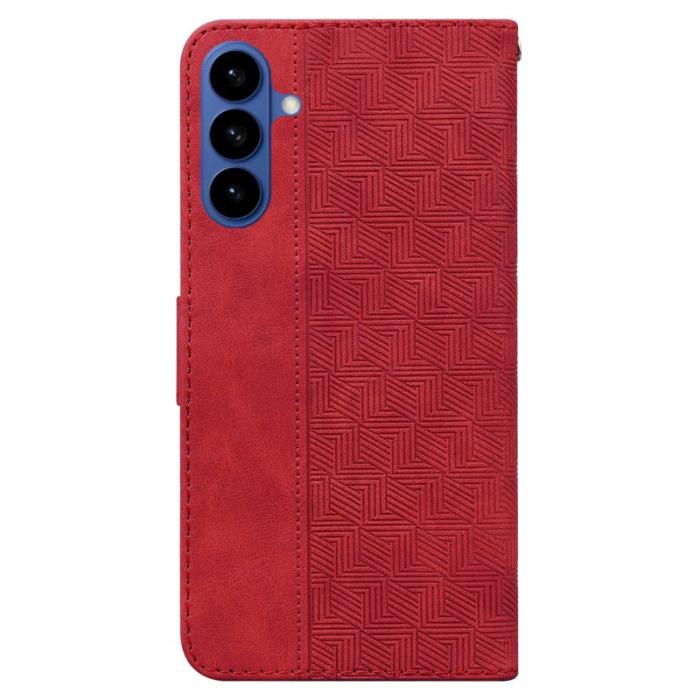 OEM - Plånboksfodral för Samsung Galaxy S26 Konstläder med handledsrem - Röd