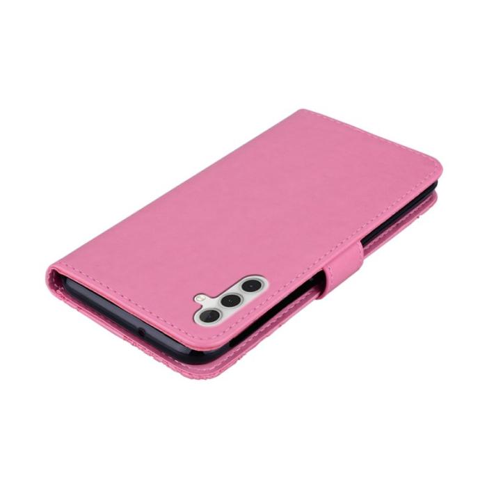 OEM - Plånboksfodral för Samsung Galaxy S26 Konstläder med rem - Rosa