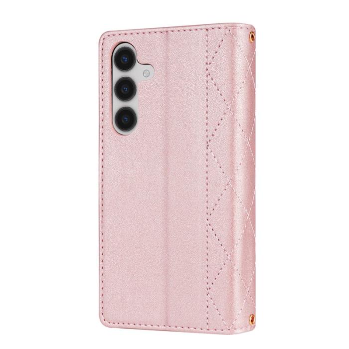 OEM - Plånboksfodral för Samsung Galaxy S26 Konstläder med rem - Roséguld