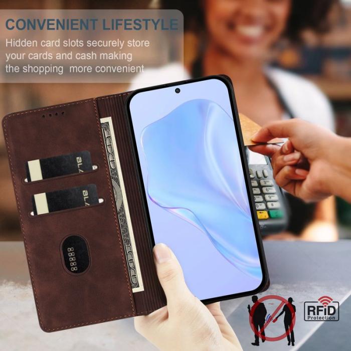 OEM - Plånboksfodral för Samsung Galaxy S26 Konstläder RFID - Brun