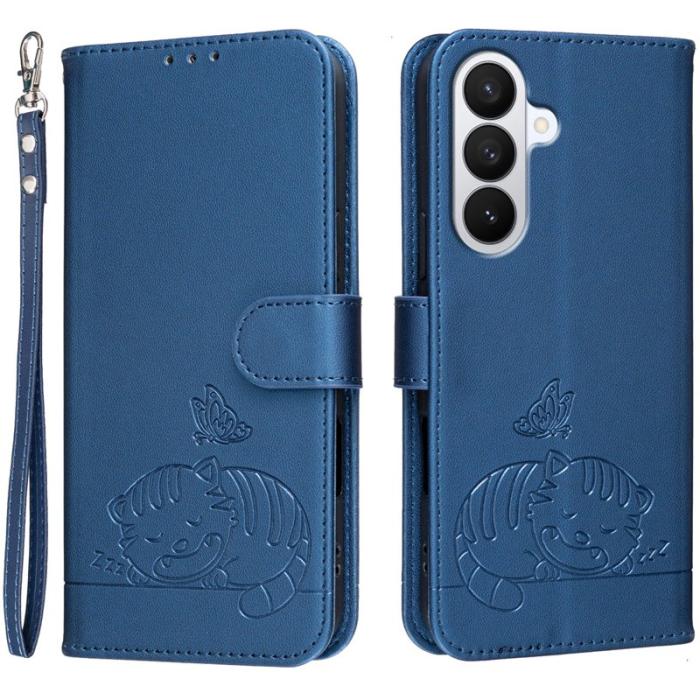 OEM - Plånboksfodral för Samsung Galaxy S26 Konstläder RFID - Mörkblå