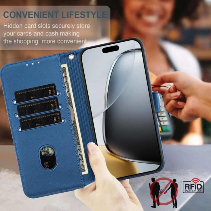 OEM - Plånboksfodral för Samsung Galaxy S26 Konstläder RFID - Mörkblå