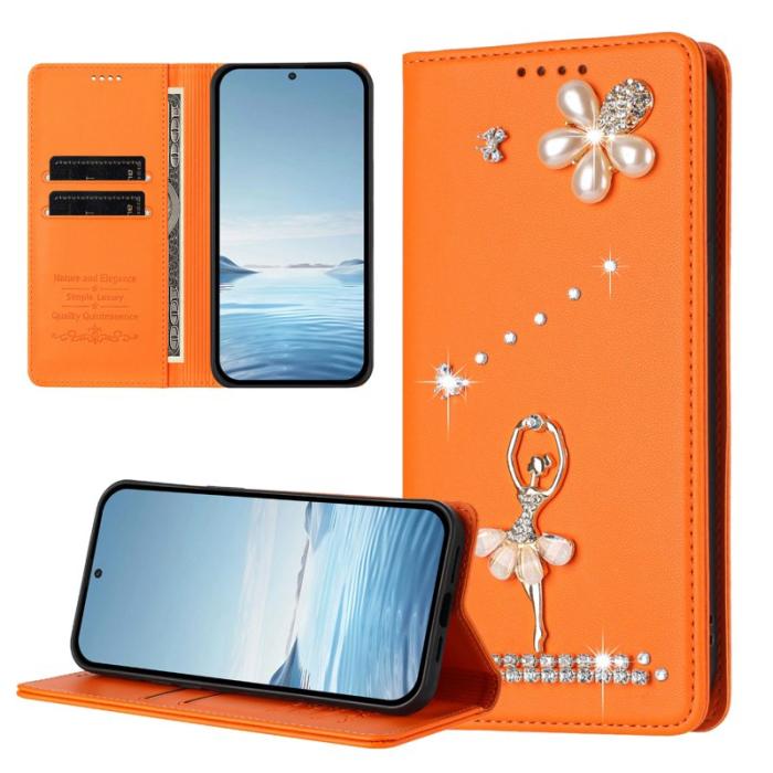 OEM - Plånboksfodral för Samsung Galaxy S26 Konstläder RFID - Orange