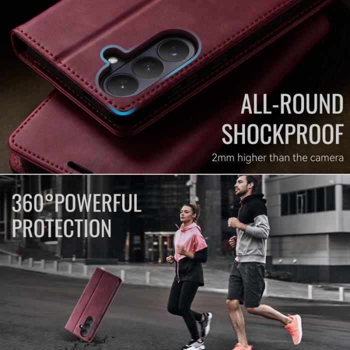 Caseme - CaseMe Plånboksfodral för Samsung Galaxy S26 Konstläder RFID - Röd