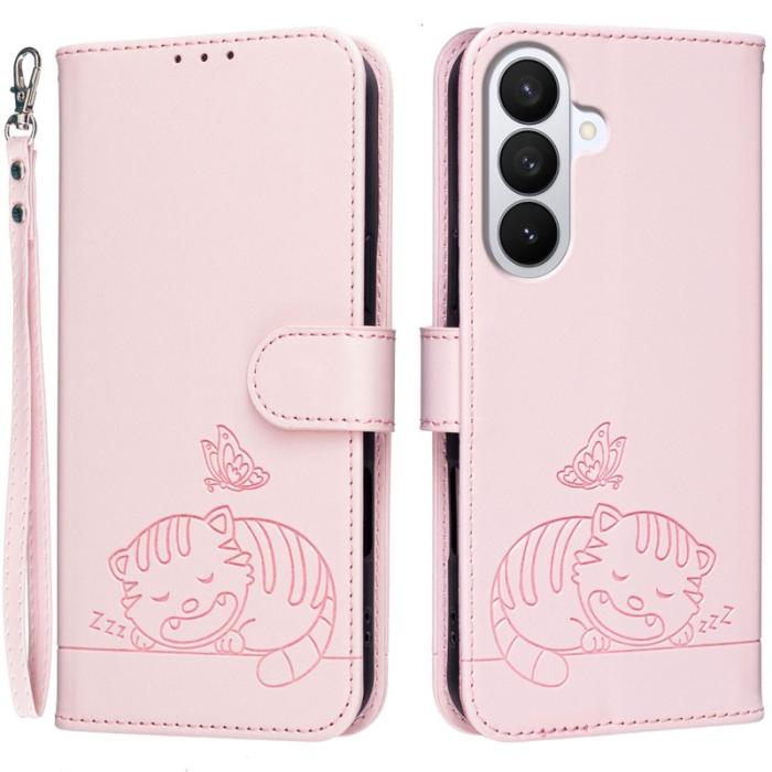 OEM - Plånboksfodral för Samsung Galaxy S26 Konstläder RFID - Rosa