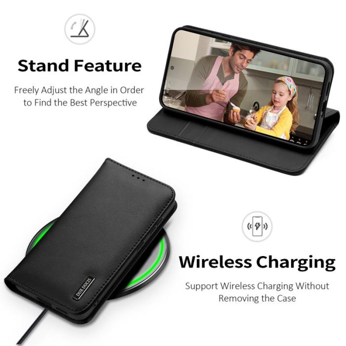 Dux Ducis - Dux Ducis Plånboksfodral för Samsung Galaxy S26 Äkta läder RFID - Svart