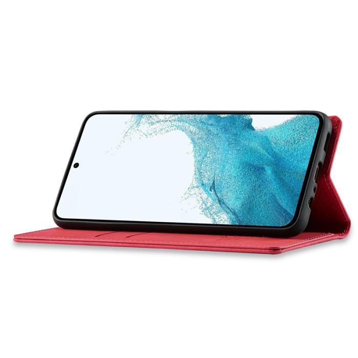 LC.imeeke - LC.IMEEKE Plånboksfodral för Samsung Galaxy S26 Konstläder - Röd