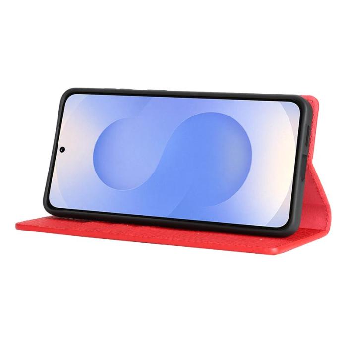 OEM - Plånboksfodral för Samsung Galaxy S26 Äkta läder - Röd