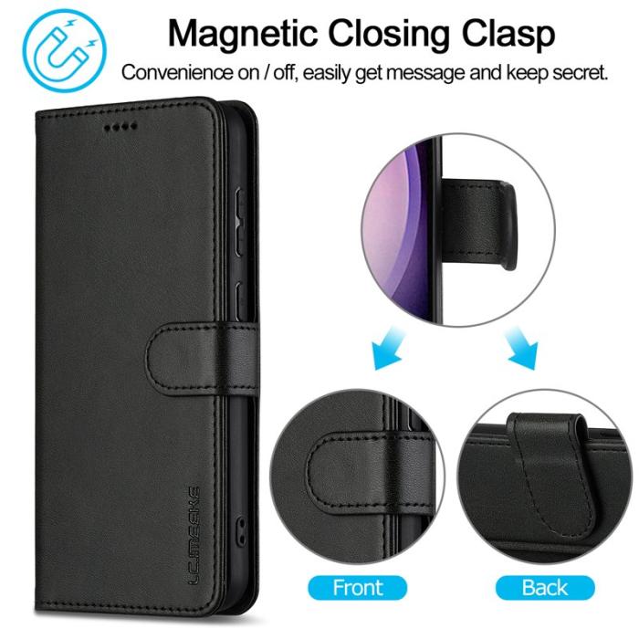 LC.imeeke - LC.IMEEKE Plånboksfodral för Samsung Galaxy S26 Konstläder - Svart