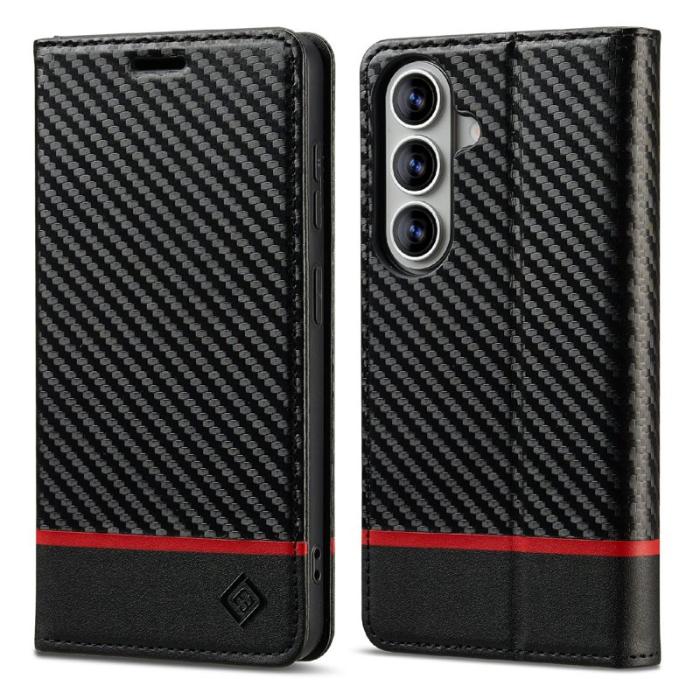 LC.imeeke - LC.IMEEKE Plånboksfodral för Samsung Galaxy S26 Konstläder - Svart