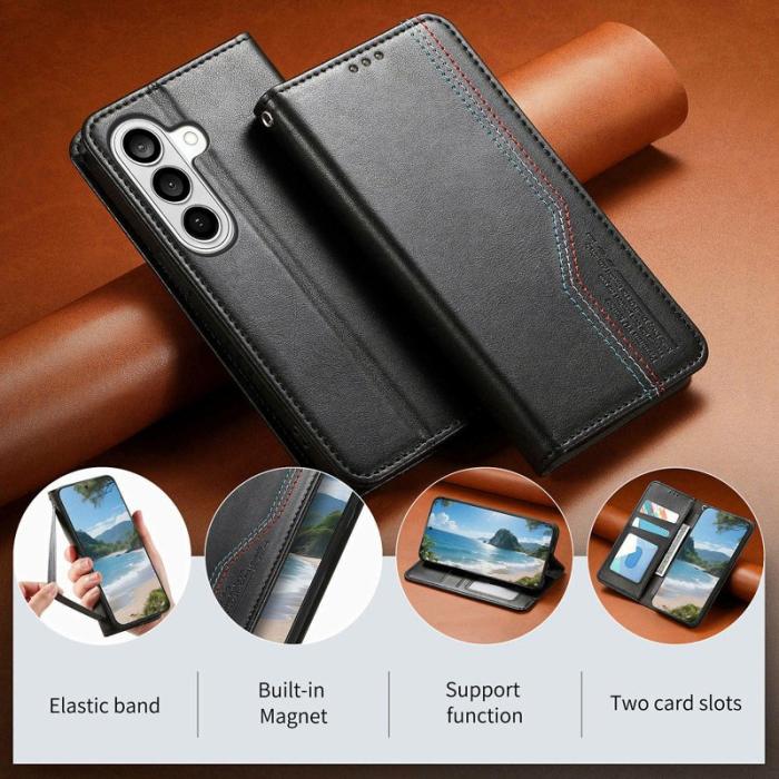 OEM - Plånboksfodral för Samsung Galaxy S26 Konstläder - Svart