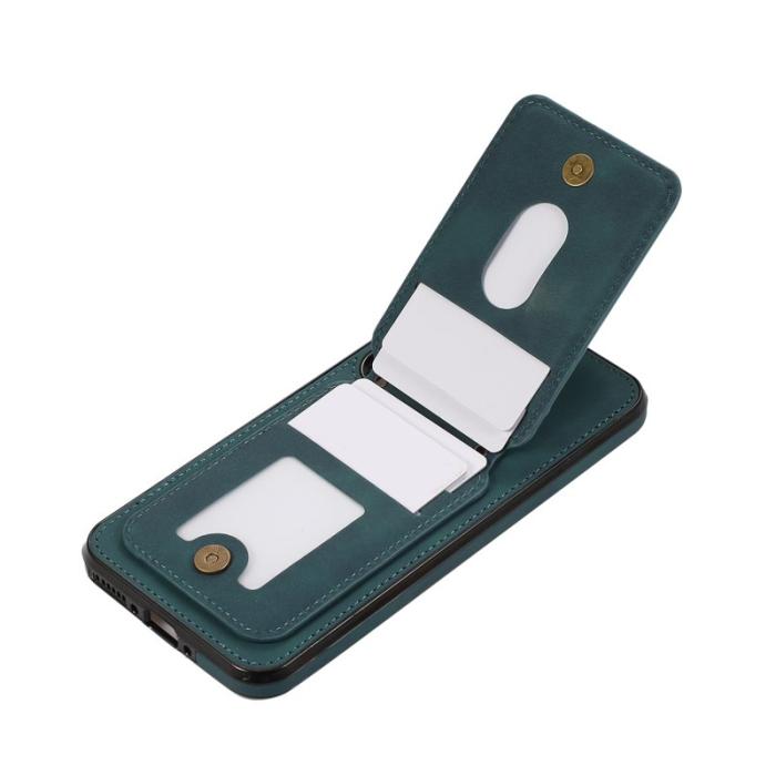 OEM - Mobilfodral för Samsung Galaxy S26 Konstläder + TPU Kickstand - Grön