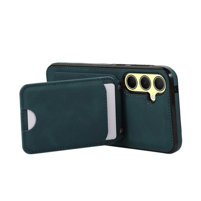 OEM - Mobilfodral för Samsung Galaxy S26 Konstläder + TPU Kickstand - Grön