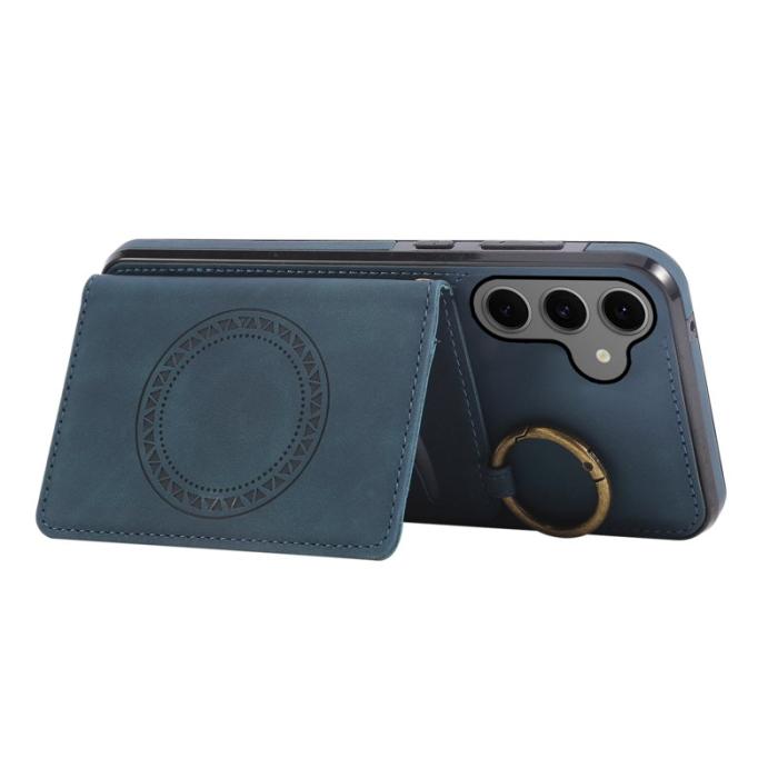 OEM - Mobilfodral för Samsung Galaxy S26 Konstläder + TPU Kickstand - Grön