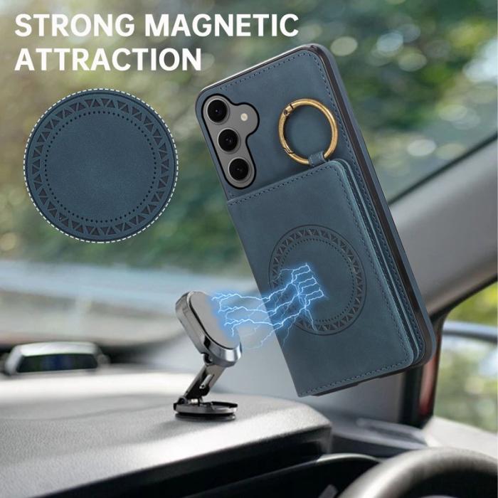 OEM - Mobilfodral för Samsung Galaxy S26 Konstläder + TPU Kickstand - Grön