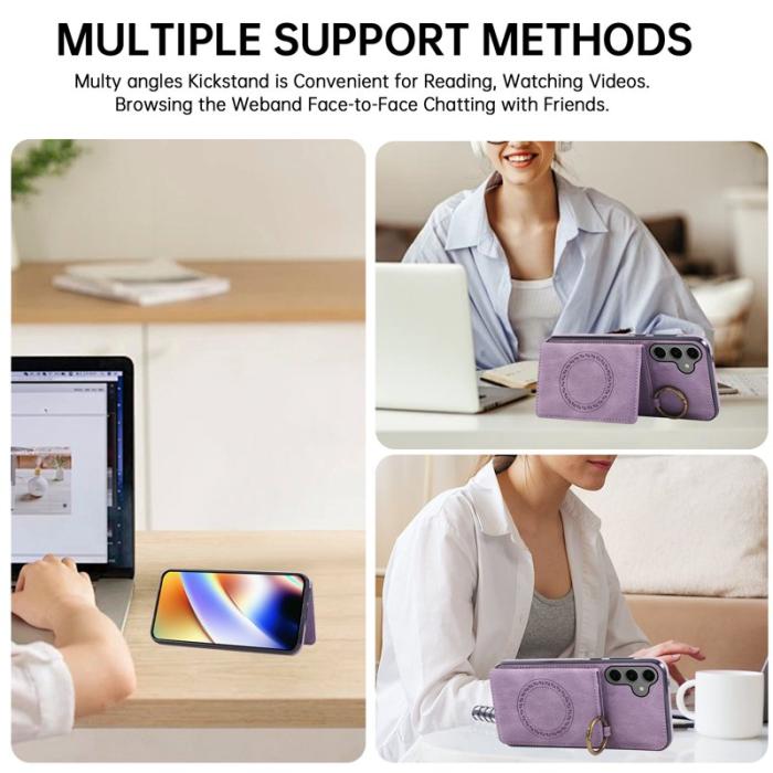 OEM - Mobilfodral för Samsung Galaxy S26 Konstläder + TPU - Lila