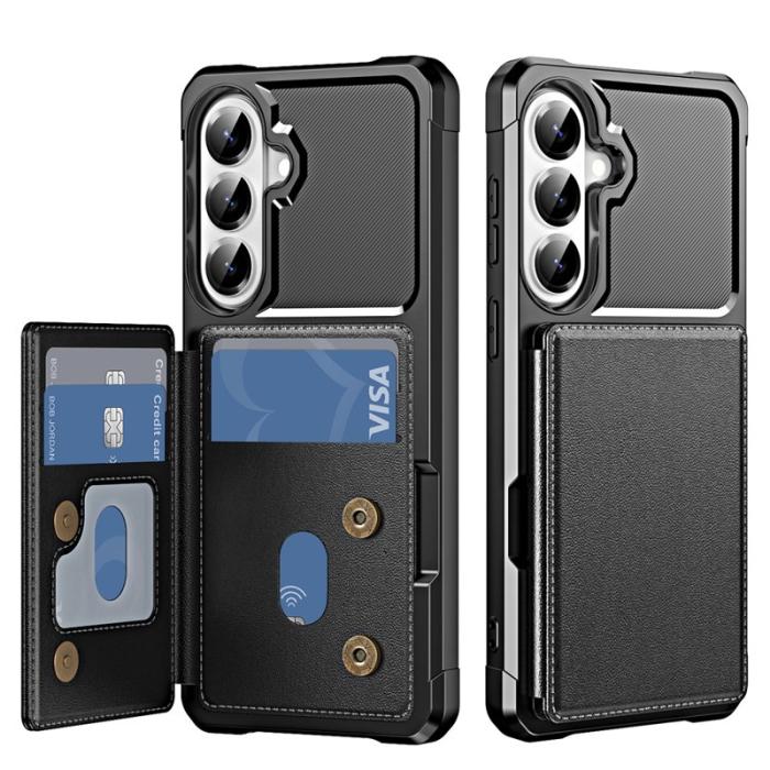 OEM - Mobilfodral för Samsung Galaxy S26 Konstläder + TPU - Svart