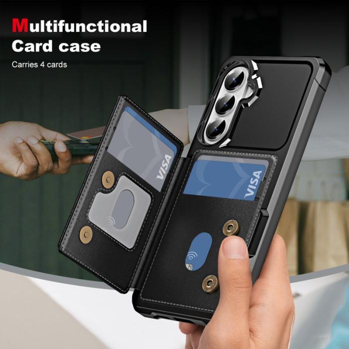 OEM - Mobilfodral för Samsung Galaxy S26 Konstläder + TPU - Svart