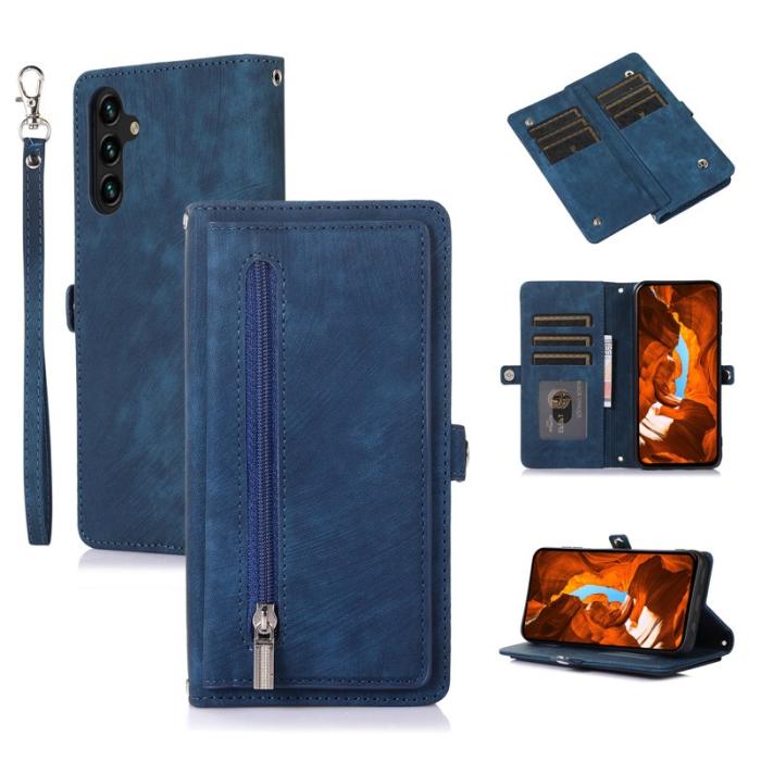 OEM - Mobilfodral för Samsung Galaxy S26 Konstläder 9 kortfack - Blå