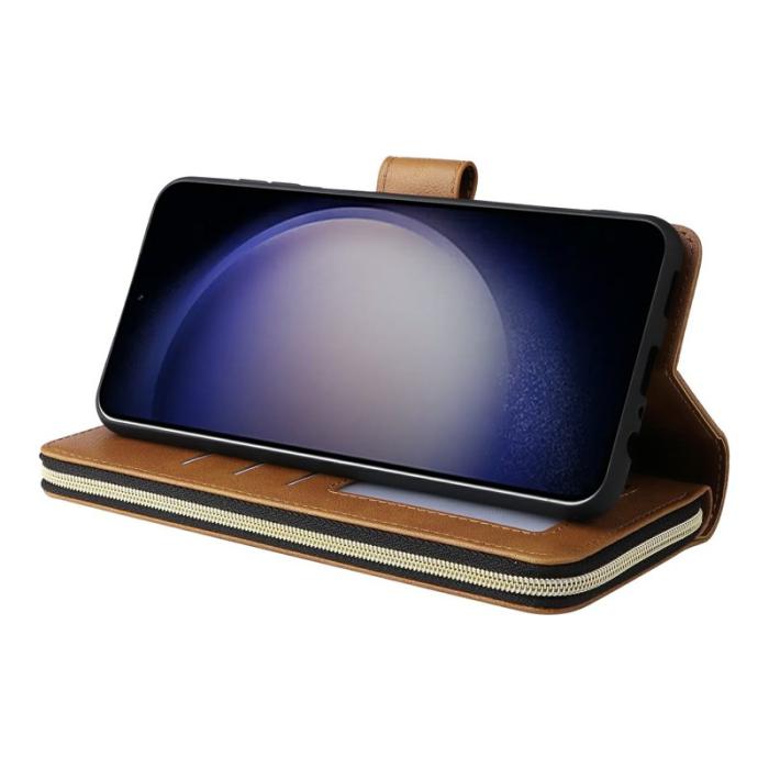 OEM - Mobilfodral för Samsung Galaxy S26 Konstläder 9 kortfack - Brun
