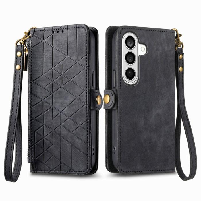 OEM - Plånboksfodral för Samsung Galaxy S26 Konstläder med dragkedja - Svart