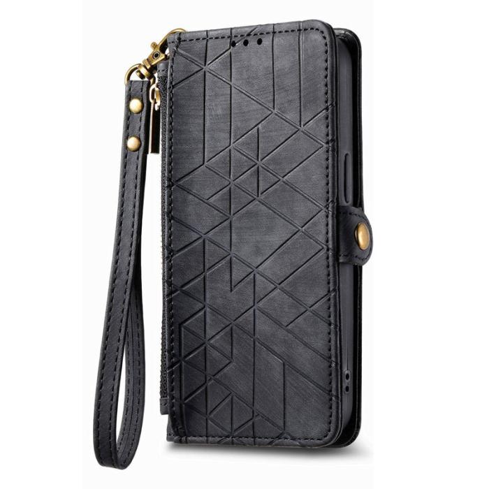 OEM - Plånboksfodral för Samsung Galaxy S26 Konstläder med dragkedja - Svart