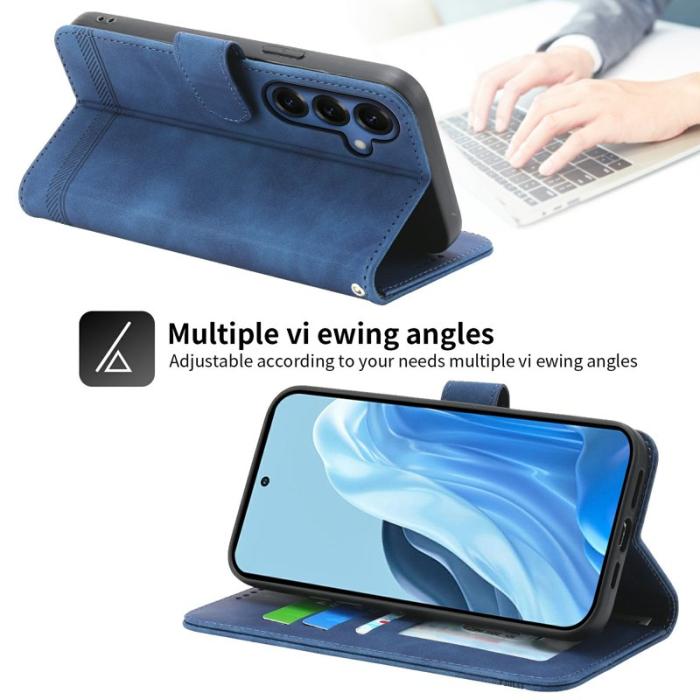 DIERFENG - DIERFENG Plånboksfodral för Samsung Galaxy S26 Konstläder med handledsrem - Blå