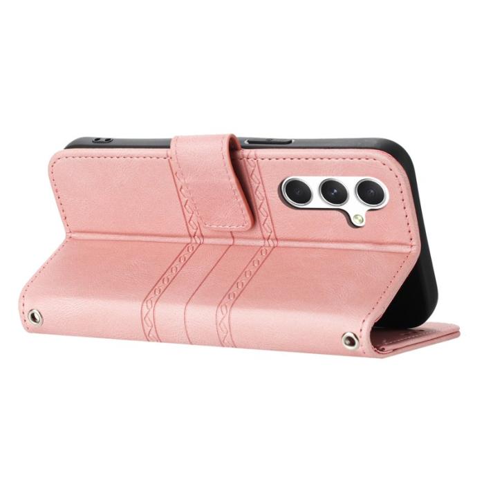 OEM - Plånboksfodral för Samsung Galaxy S26 Konstläder med handledsrem - Rosa